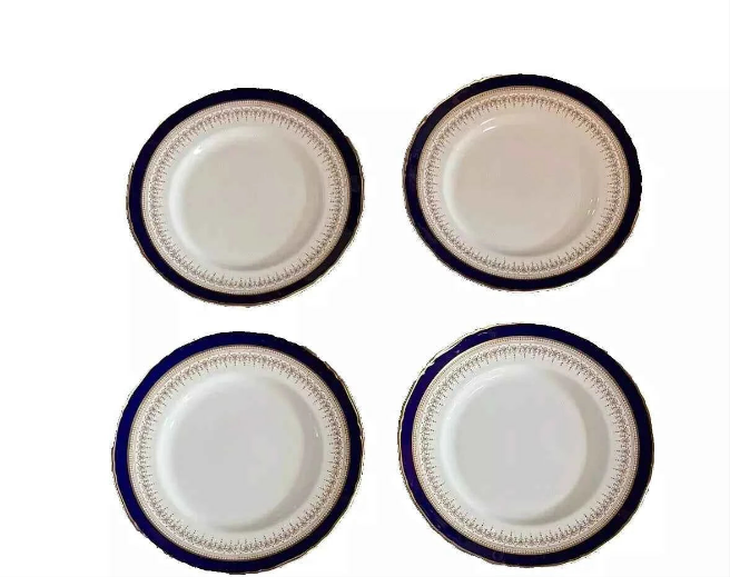 Royal Worcester Regency Cobalt Blue SET OF 4 Side Plates 6"