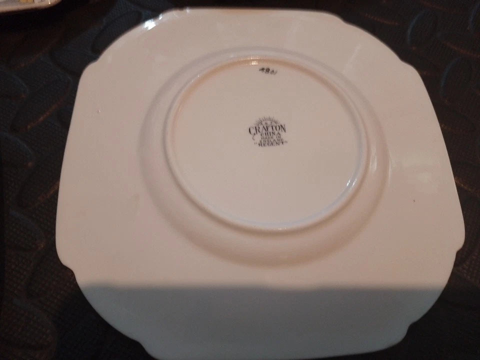 Grafton Art Deco Hand Painted Tea Side Plates Set Of 5 From 1930s - Helsby Vintage
