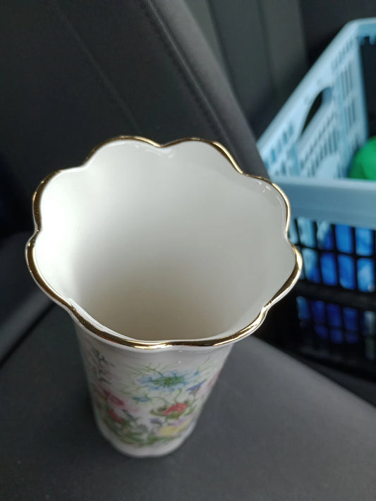 Aynsley Vase Wild Tudor Collection Fine Bone China 15cm 6" - Helsby Vintage