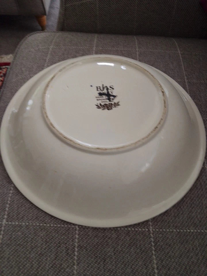 Vintage BHS EMILY CERAMIC Fruit Salad Serving Bowl 13" Wide Sponge Ware - Helsby Vintage