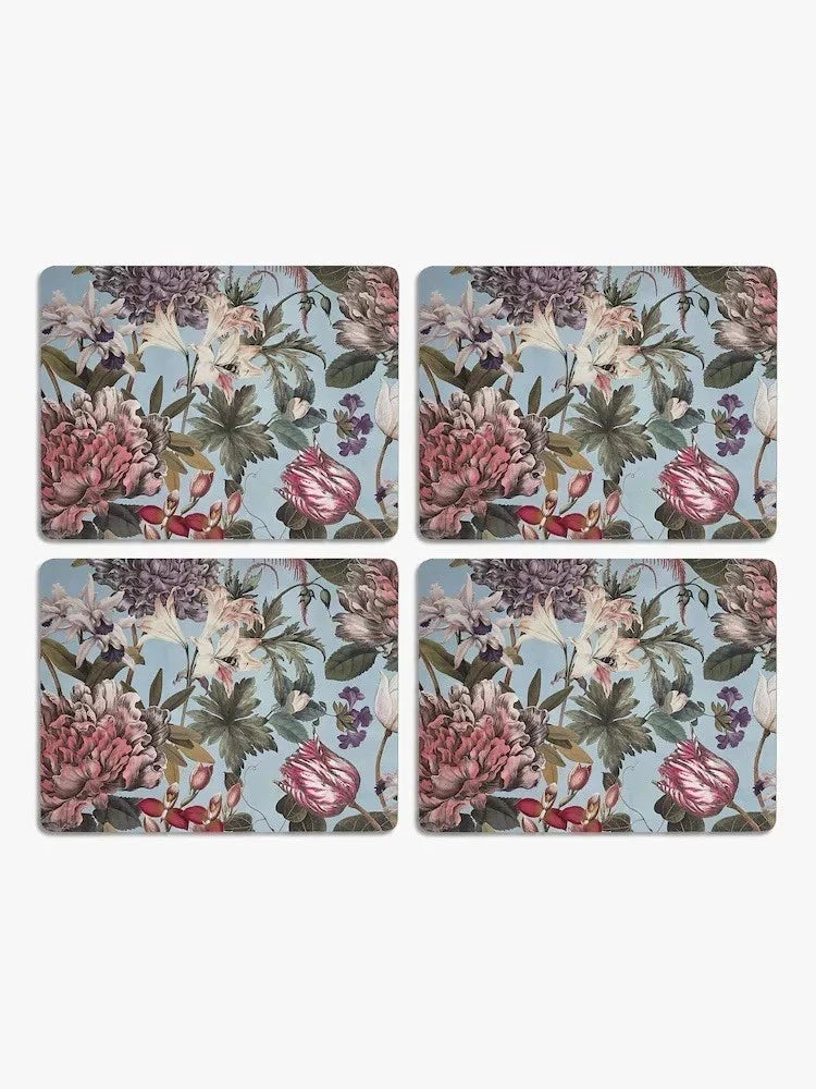 Set Of 4 Royal Botanical Gardens Kew Bee Floral Placemats And Matching Coasters - Helsby Vintage