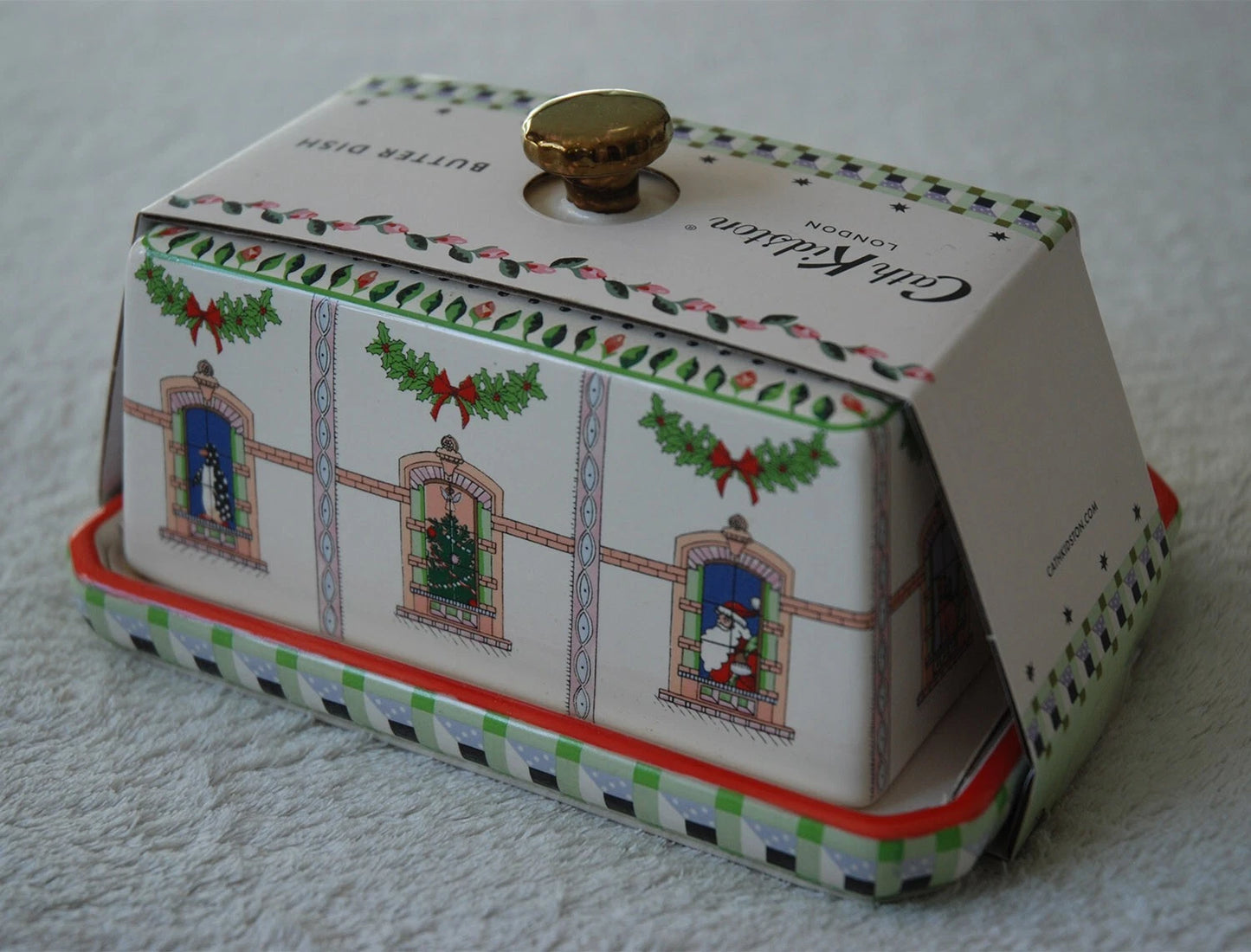NEW Cath Kidston Christmas Dolls House Butter Dish - Helsby Vintage