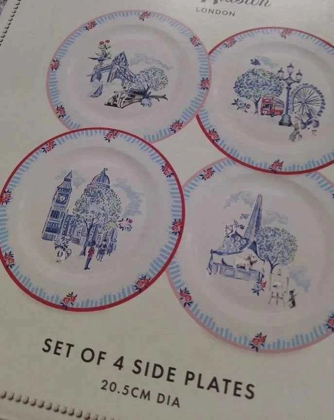 NEW Cath Kidston London Set Of 4 Side Plates - Helsby Vintage