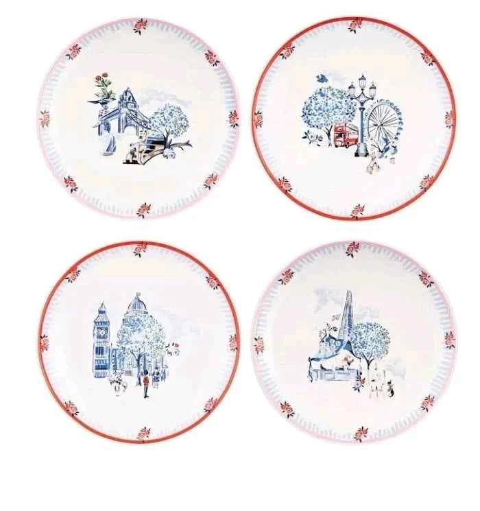 NEW Cath Kidston London Set Of 4 Side Plates - Helsby Vintage