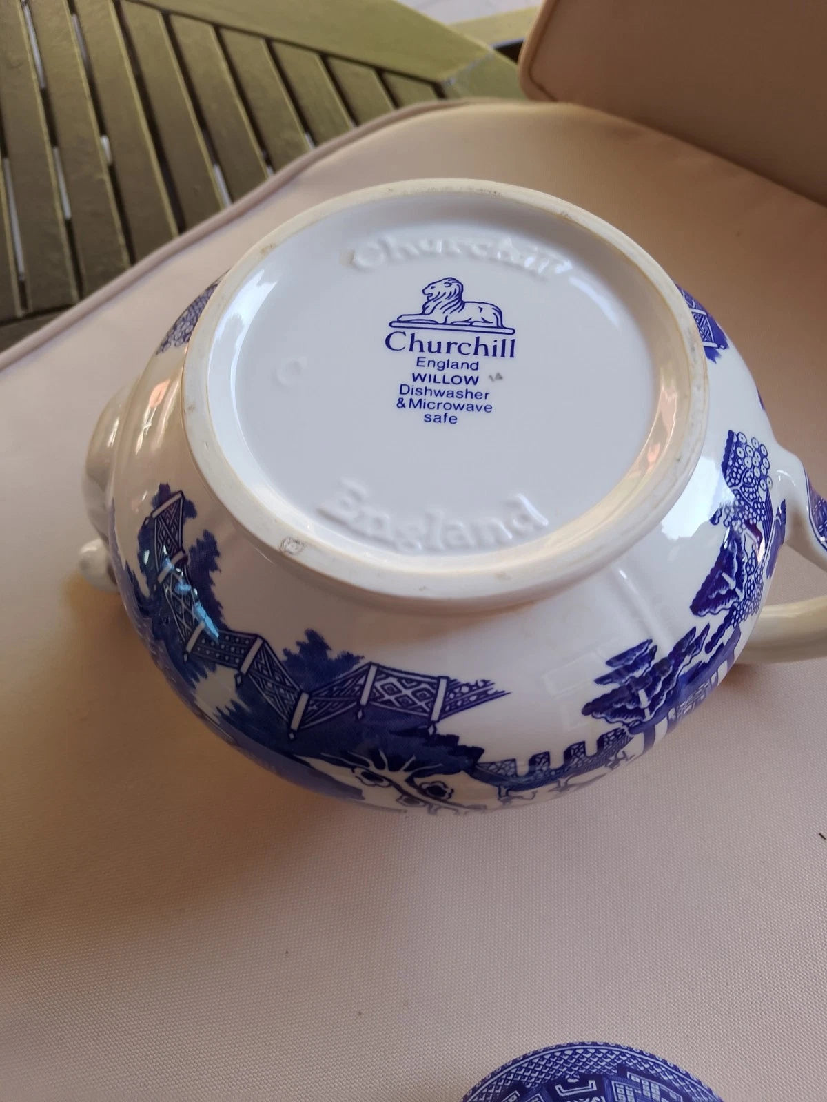 Churchill Blue Willow Vintage Style Ceramic Teapot - Helsby Vintage