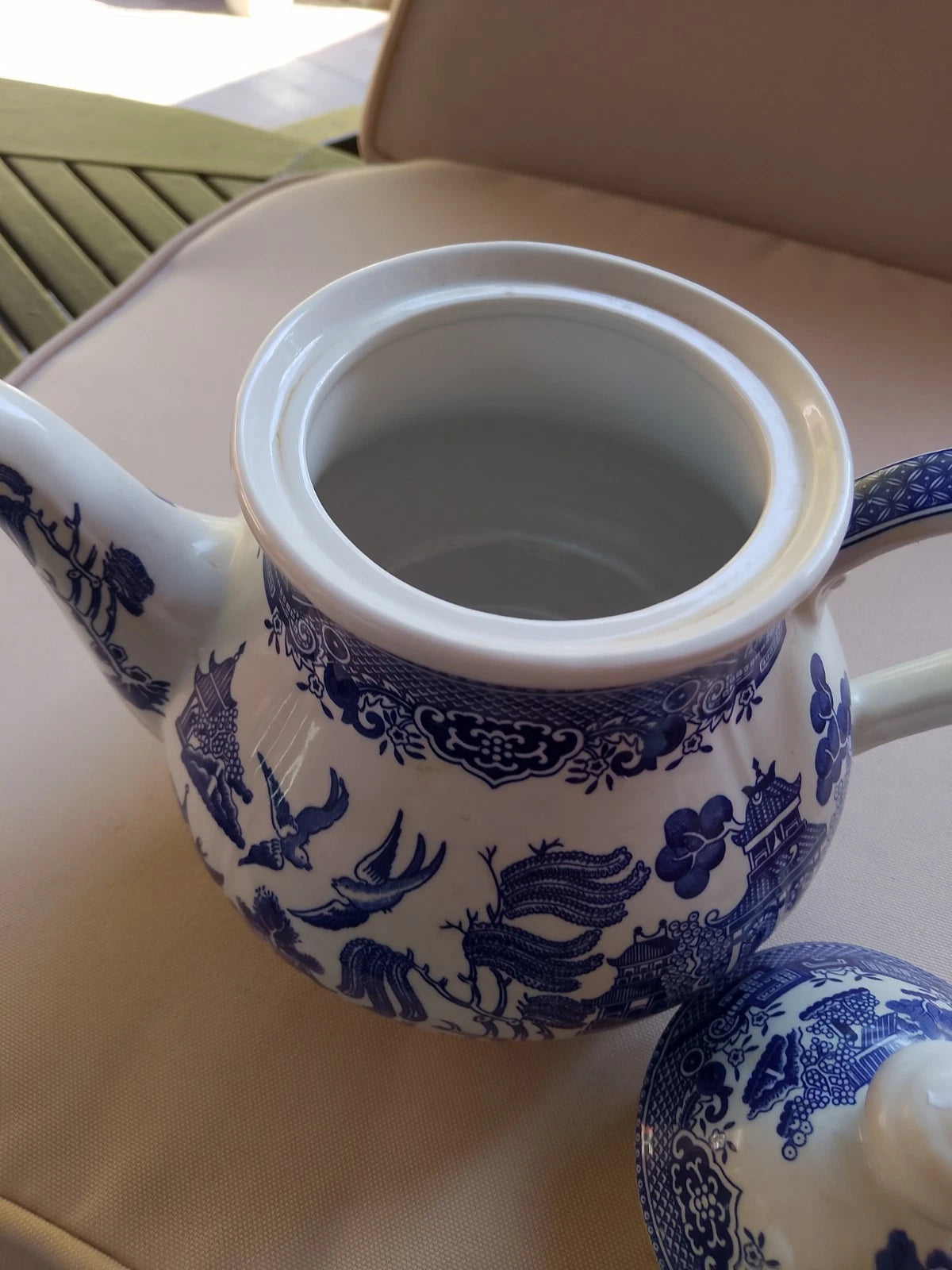 Churchill Blue Willow Vintage Style Ceramic Teapot - Helsby Vintage