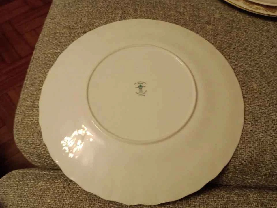 Crown Staffordshire Dinner Plate 27CM Pink White Floral Vintage - Helsby Vintage