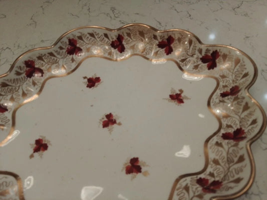 Derby Hand Painted Lobed Edged Dessert Dish Circa 1800 - Helsby Vintage