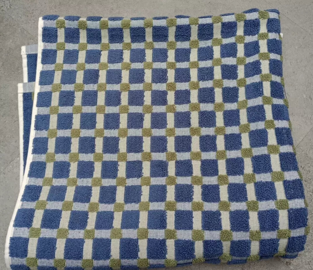 DKNY Bath Towel Blue Green 100% Cotton Rare Design NEW - Helsby Vintage