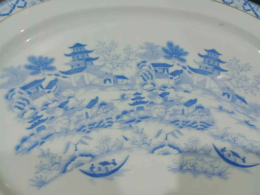 Grainger & Co Chinoiserie Oval Platter 19.5" X 15.5" RARE Antique 19thC - Helsby Vintage