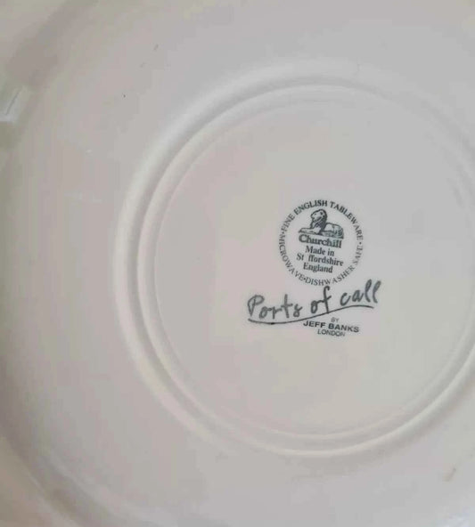 Churchill Jeff Banks Malang Set Of 4 Luncheon Plates Vintag - Helsby Vintage