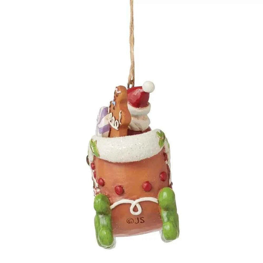 NEW Jim Shore Heartwood Creek Gingerbread Santa in Sleigh Hanging Ornament - Helsby Vintage