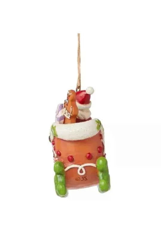 NEW Jim Shore Heartwood Creek Gingerbread Santa in Sleigh Hanging Ornament - Helsby Vintage