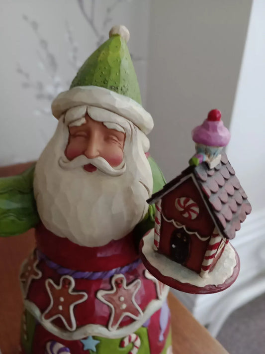 Jim Shore Sweetest Santa Gingerbread House Candy Cane And Cookies 2013 4034359 - Helsby Vintage