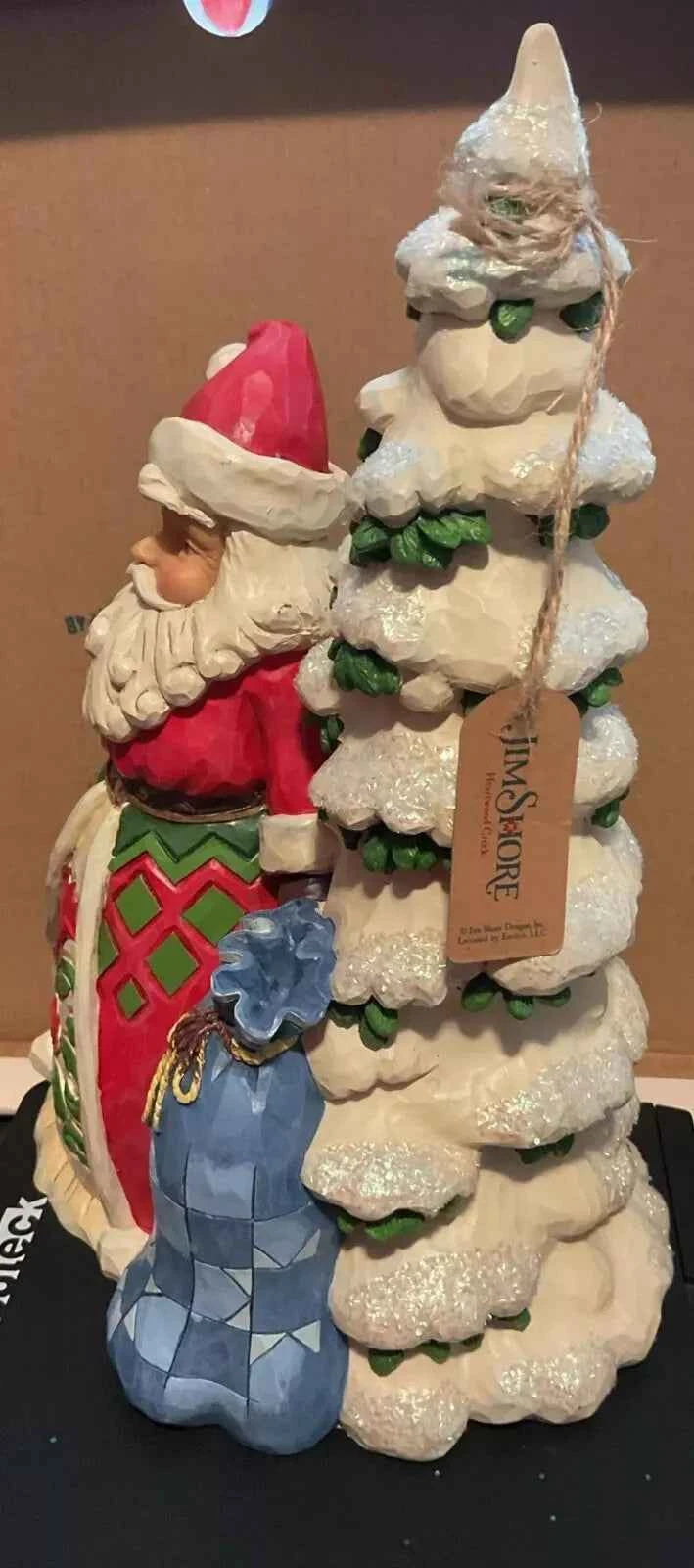 JIM SHORE 'Share Christmas Spirit' Santa With Tree 608125 NEW IN BOX - Helsby Vintage