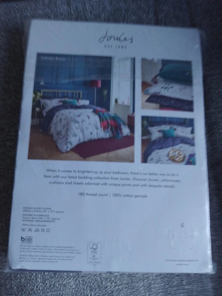 Joules Midnight Beasts Double Duvet Cover And Two Pillowcases Set NEW - Helsby Vintage