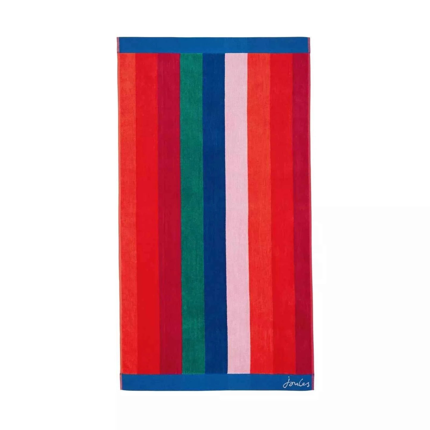Joules Rainbow Stripe Bath Towel 72cm X 134cm 100% Cotton Velour NEW - Helsby Vintage