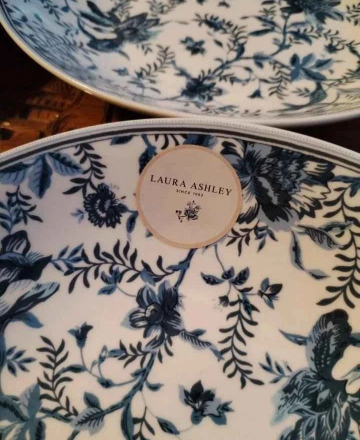 NEW Laura Ashley Edita's Garden Set of 4 Pasta Bowls 9" - Helsby Vintage
