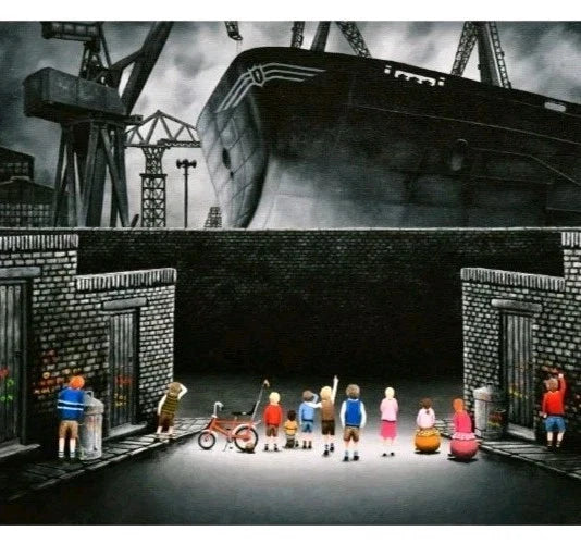 LEIGH LAMBERT Limited Edition Print Waiting For The Whistle 18 of 50 COA - Helsby Vintage