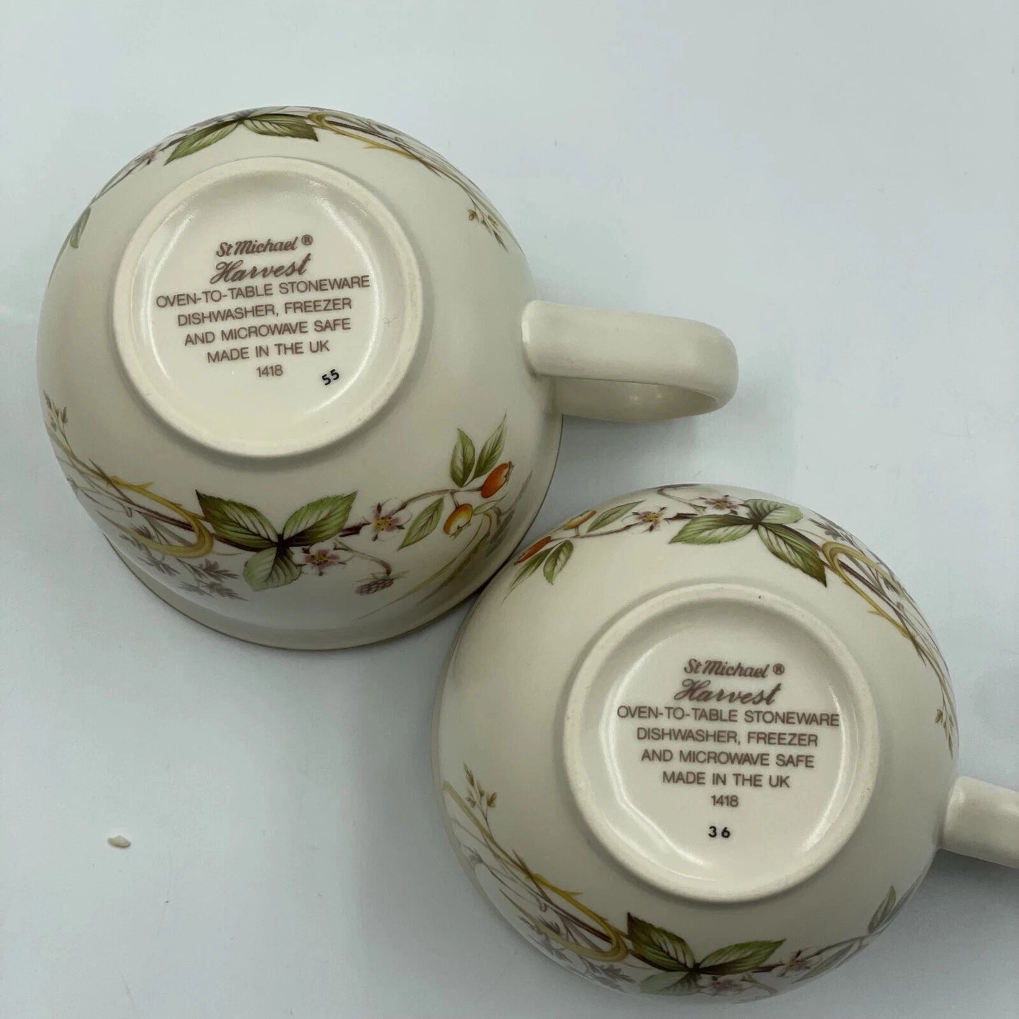 Set Of 6 Marks And Spencer St Michael Harvest Cups And Saucers Vintage - Helsby Vintage