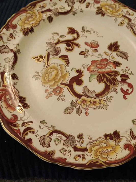 Masons Brown Velvet Charger Large Serving Plate 32cm Dia 12.5" RARE - Helsby Vintage