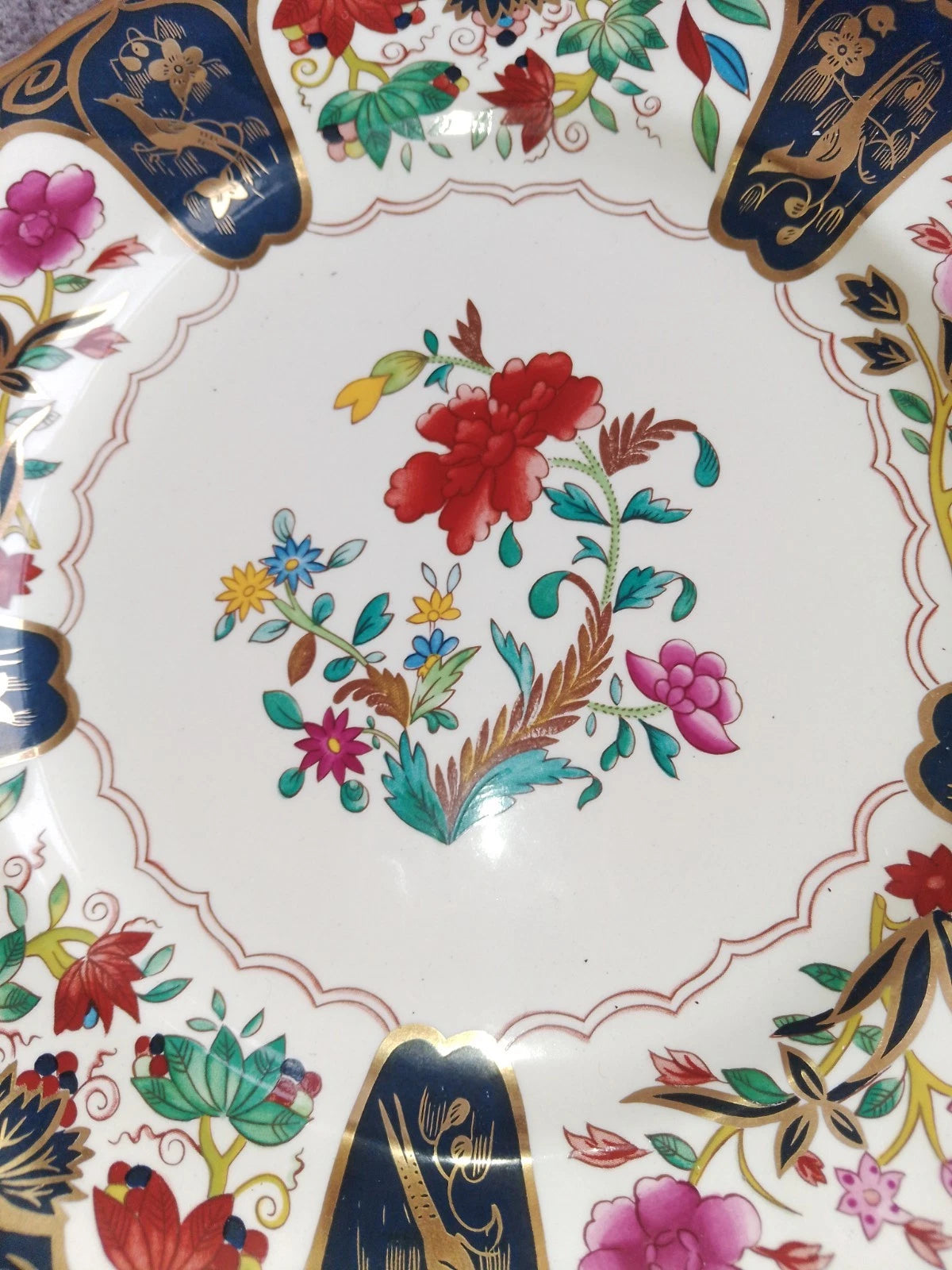 MASONS IRONSTONE Limited Edition BLUE And GOLD' HISTORIC PLATE 222 Of 2950 - Helsby Vintage