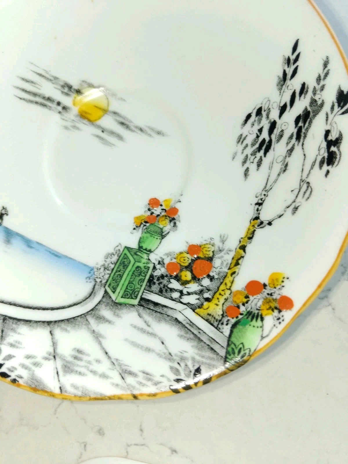 Mayer & Sherratt 1930s Melba Bone China Art Deco 21 Piece Tea Set Rare Pattern 4394 - Helsby Vintage
