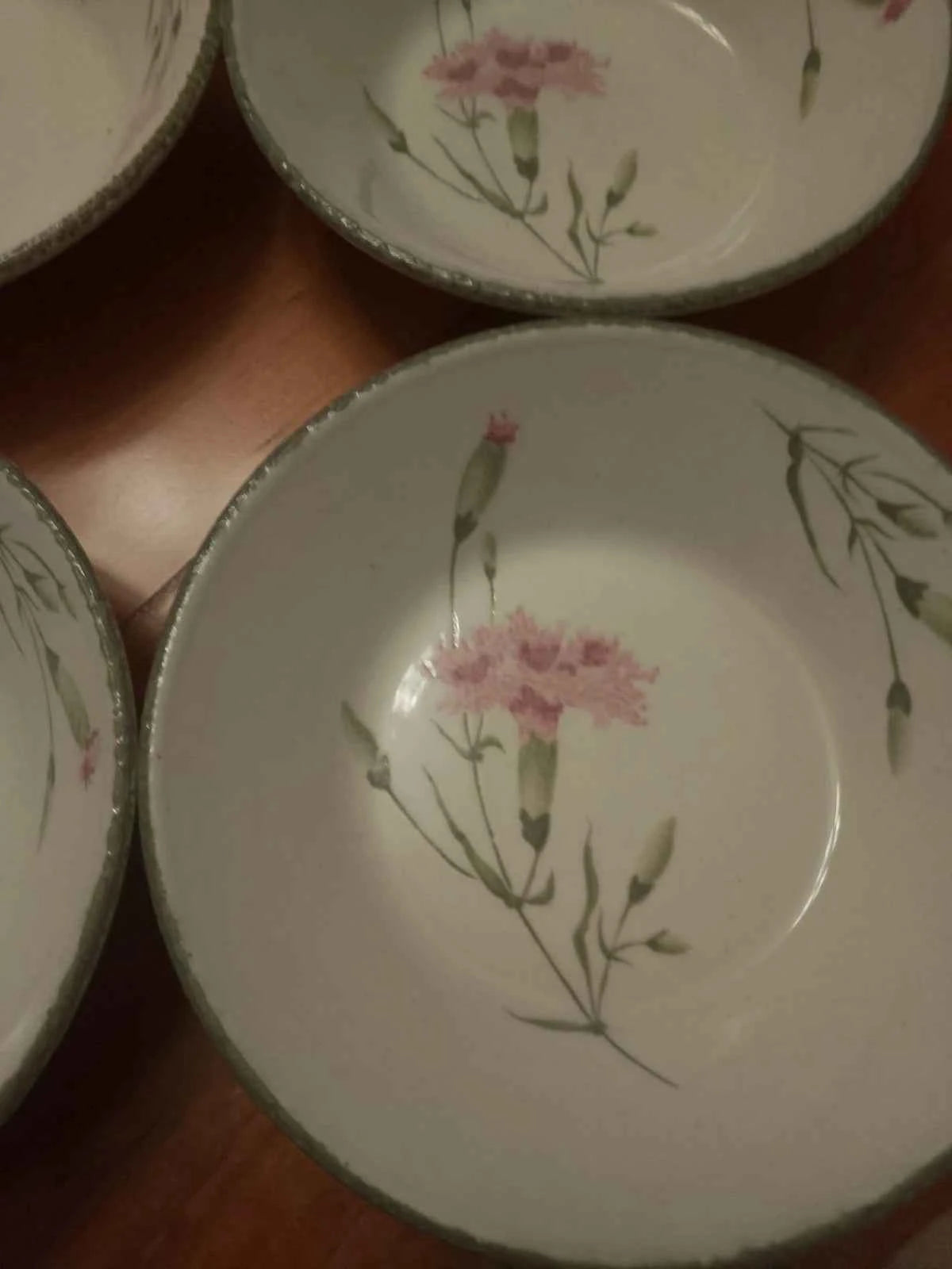 Midwinter Stonehenge Set Of 4 Cereal Bowls Invitation Carnations Rare - Helsby Vintage