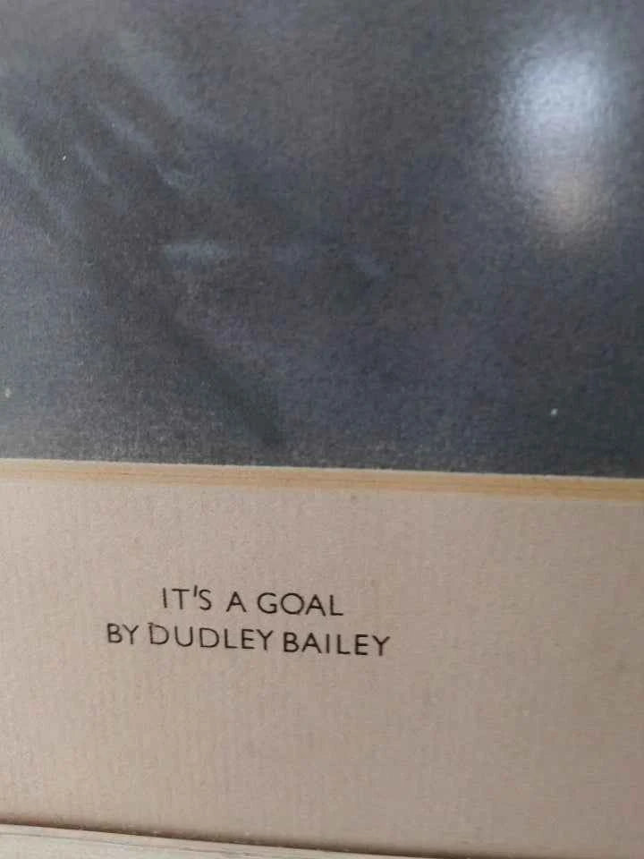 Robin Dudley Bailey Original Painting – Vintage Football Scene "It's a Goal" - Helsby Vintage