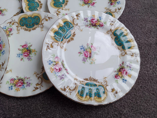 Royal Albert Berkeley - Set Of Six Tea / Side Plates 6 1/4" 16 cm - Helsby Vintage