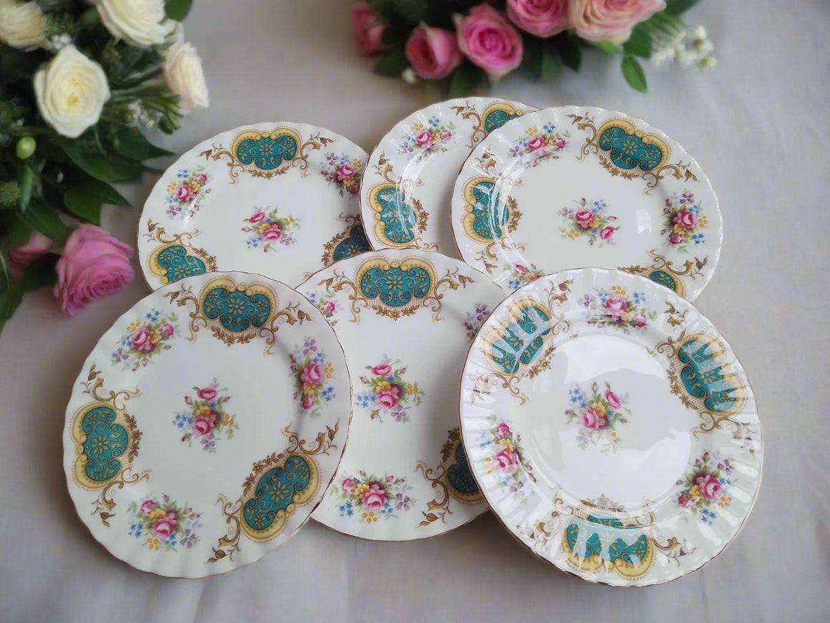 Royal Albert Berkeley - Set Of Six Tea / Side Plates 6 1/4" 16 cm - Helsby Vintage
