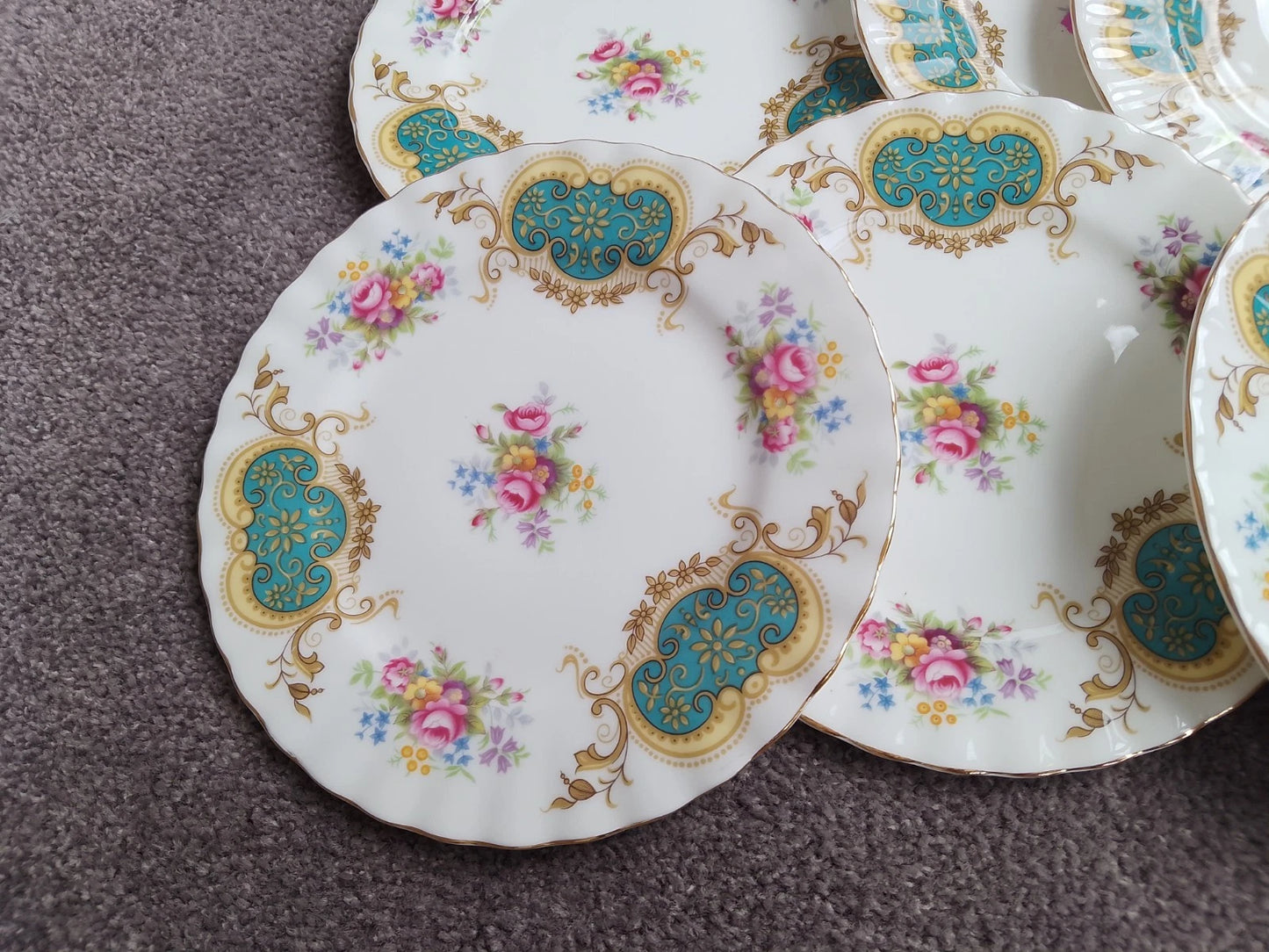 Royal Albert Berkeley - Set Of Six Tea / Side Plates 6 1/4" 16 cm - Helsby Vintage
