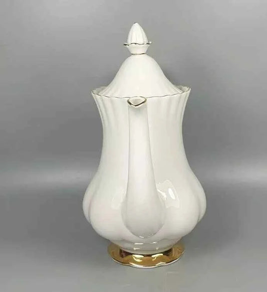 Royal Albert Val D'Or Gilded Coffee Pot Bone China Vintage - Helsby Vintage