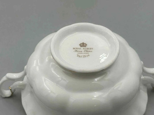 Royal Albert Val D'Or Set Of 6 Twin Handled Soup Cups - Helsby Vintage