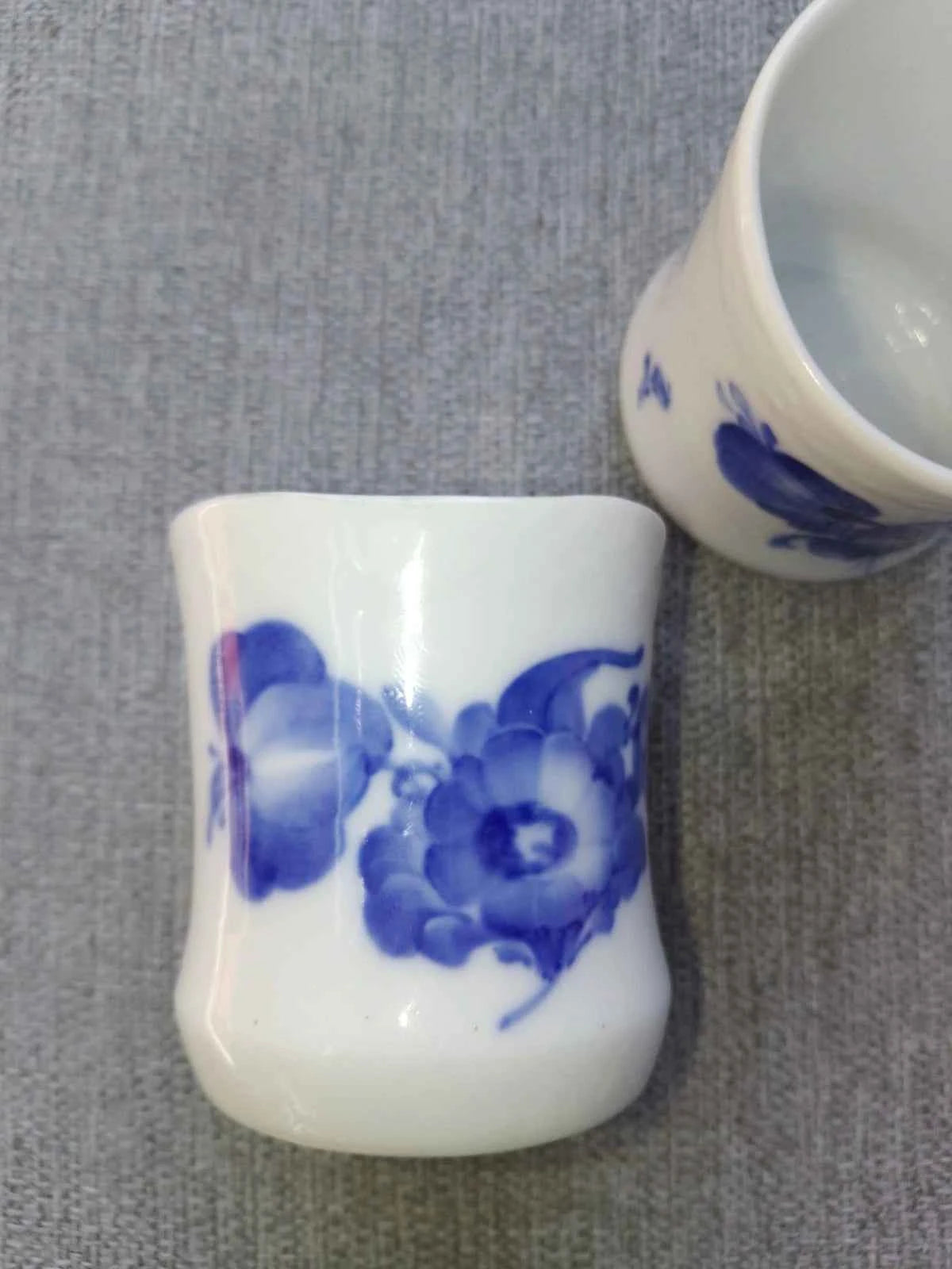 Royal Copenhagen Blue Flower Braided Small Cups Vases x 2 No 8253 Porcelain - Helsby Vintage