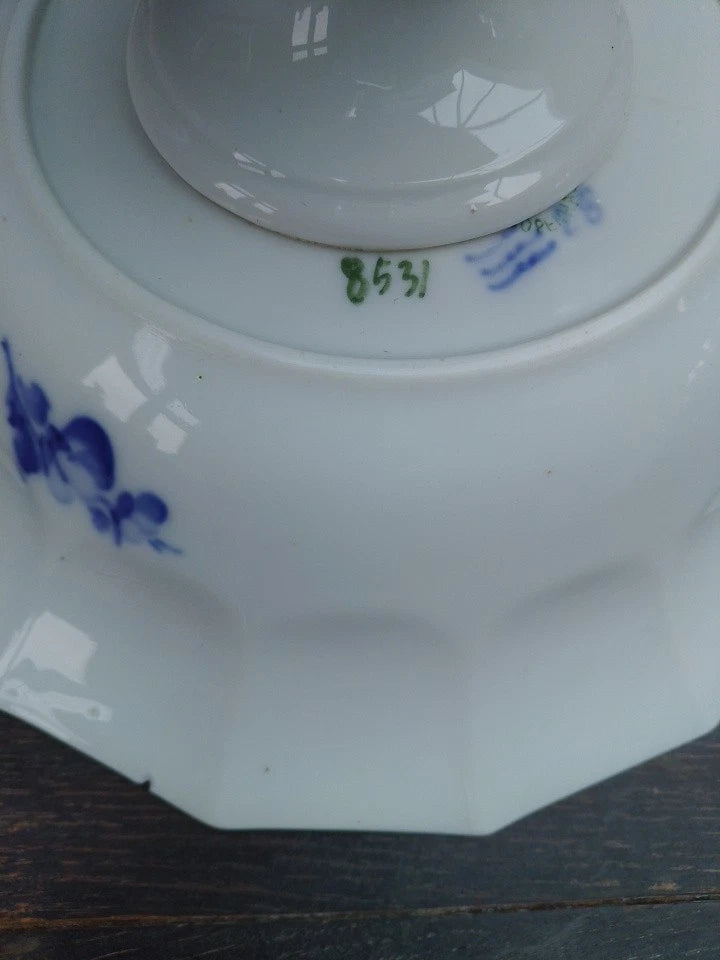 Royal Copenhagen Blue Flowers 8531 Tall Footed Centerpiece Compote 9 3/8 Inch - Helsby Vintage