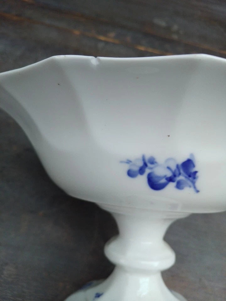 Royal Copenhagen Blue Flowers 8531 Tall Footed Centerpiece Compote 9 3/8 Inch - Helsby Vintage