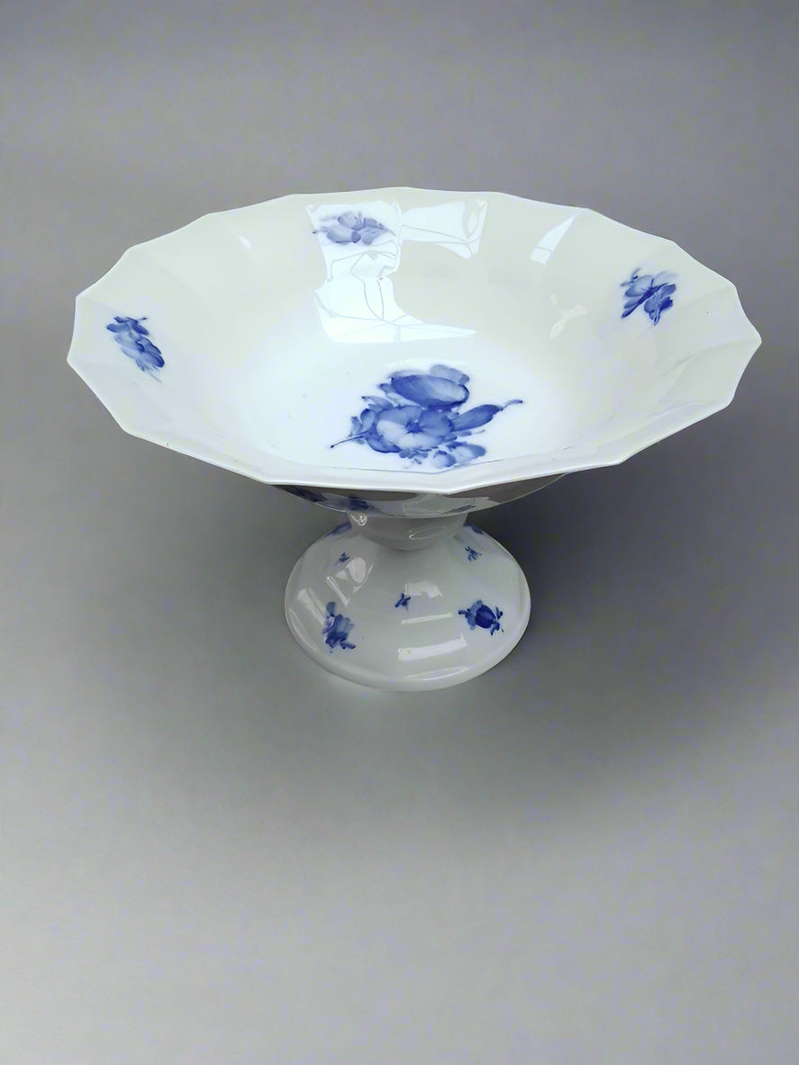 Royal Copenhagen Blue Flowers 8531 Tall Footed Centerpiece Compote 9 3/8 Inch - Helsby Vintage
