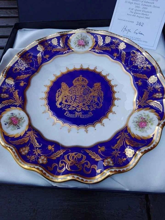 Royal Crown Derby Queen Mother 100th Birthday Commemorative Plate - Helsby Vintage