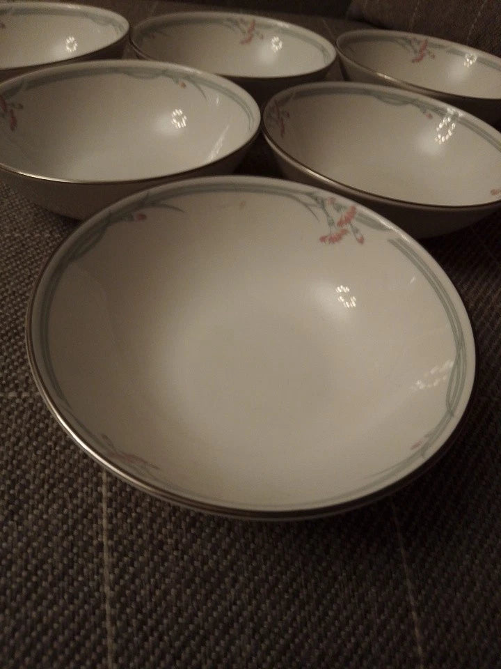 Royal Doulton Carnation Sorbet Fruit Bowls 13.5cm x 6 Very Rare - Helsby Vintage