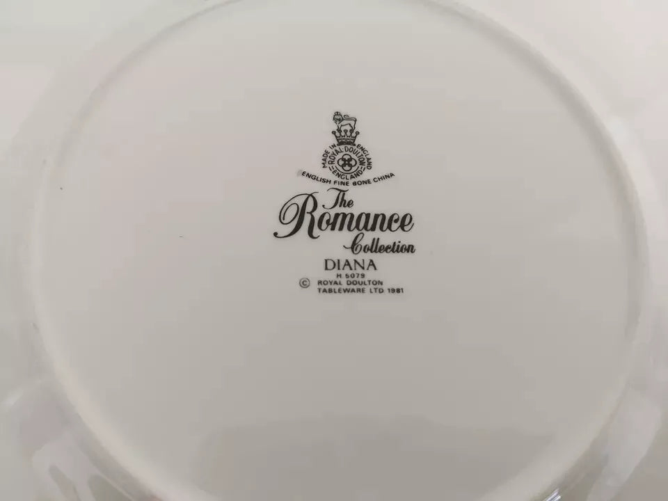 Royal Doulton Diana Romance Collection Set Of 6 Salad Plates 20.5cm - Helsby Vintage
