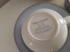 Royal Doulton Expressions Rivoli Teapot 3 Cups And Saucers Blue Green White Rare - Helsby Vintage