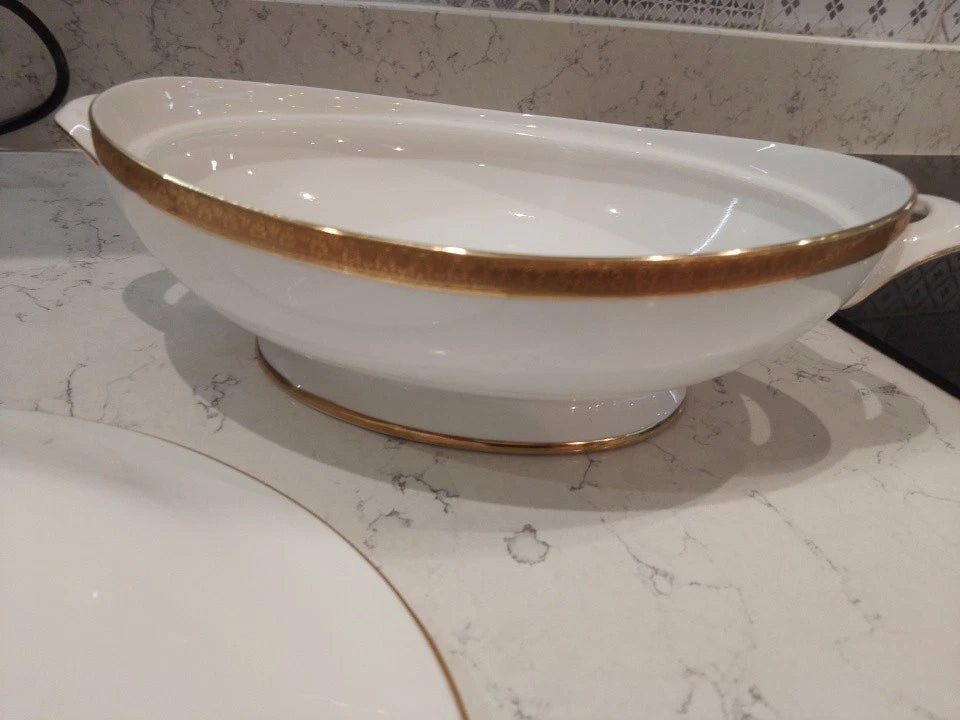Royal Doulton Royal Gold Covered Lidded Vegetable Dish Tureen H4980 - Helsby Vintage