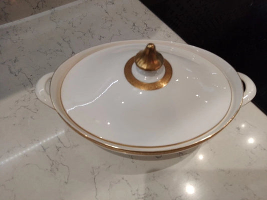 Royal Doulton Royal Gold Covered Lidded Vegetable Dish Tureen H4980 - Helsby Vintage