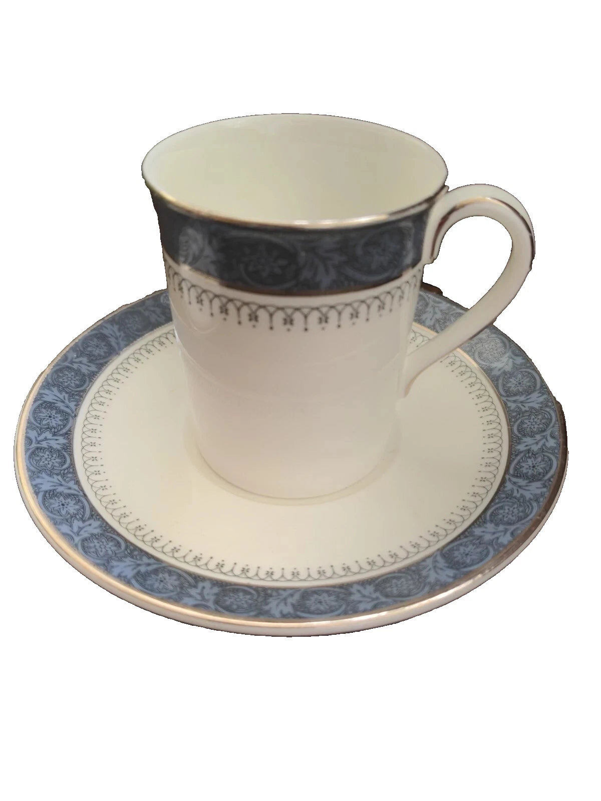 Royal Doulton Sherbrooke Pair Of Coffee Cans Demitasse Cups And Saucers - Helsby Vintage