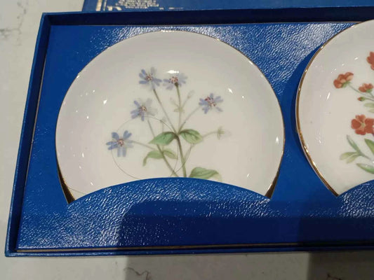 Vintage Royal Doulton Meadow Pin Dishes - Floral Set - Helsby Vintage