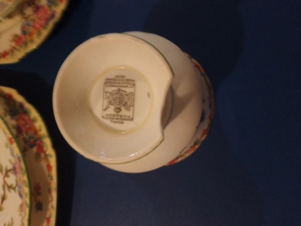 Royal Paragon Rare Collectable Set Of 2 Trios Fine Bone China 1930 - Helsby Vintage