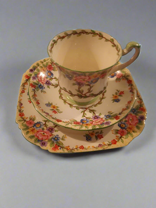Royal Paragon Rare Collectable Set Of 2 Trios Fine Bone China 1930 - Helsby Vintage