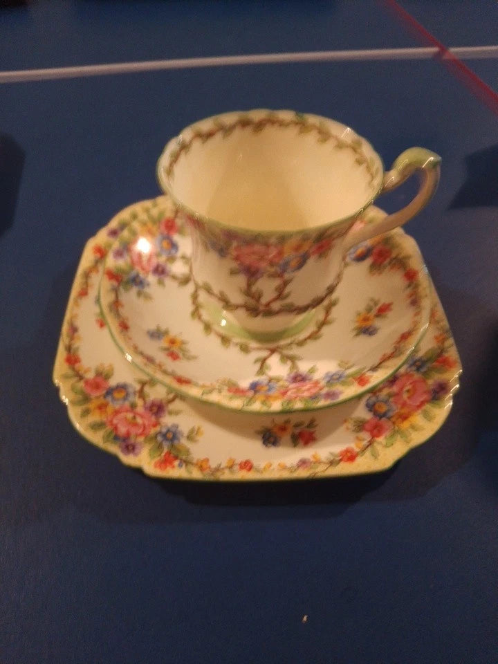 Royal Paragon Rare Collectable Set Of 2 Trios Fine Bone China 1930 - Helsby Vintage
