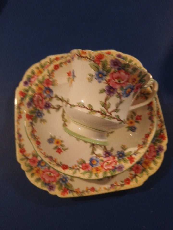 Royal Paragon Rare Collectable Set Of 2 Trios Fine Bone China 1930 - Helsby Vintage